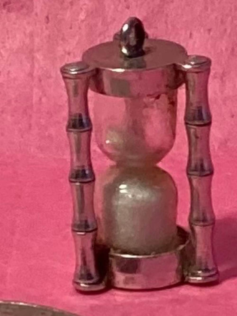 Vintage 1970s Well Sterling Silver Charm - Hourglass